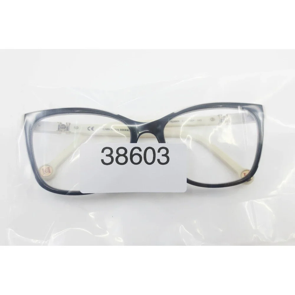 Carolina Herrera VHE896K Cat Eye Eyeglasses Black Cream 700Y 140mm Frames